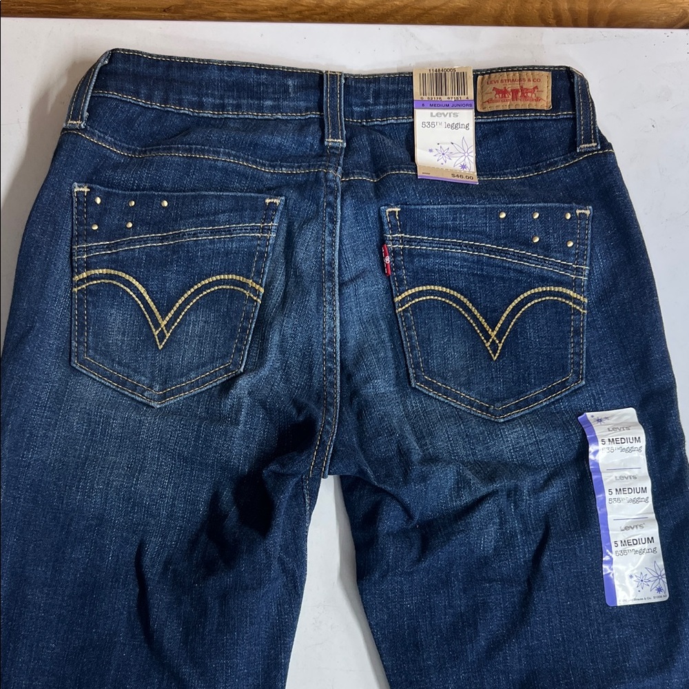 Levi's Dark Blue Denim Jeans with Embellished Pockets